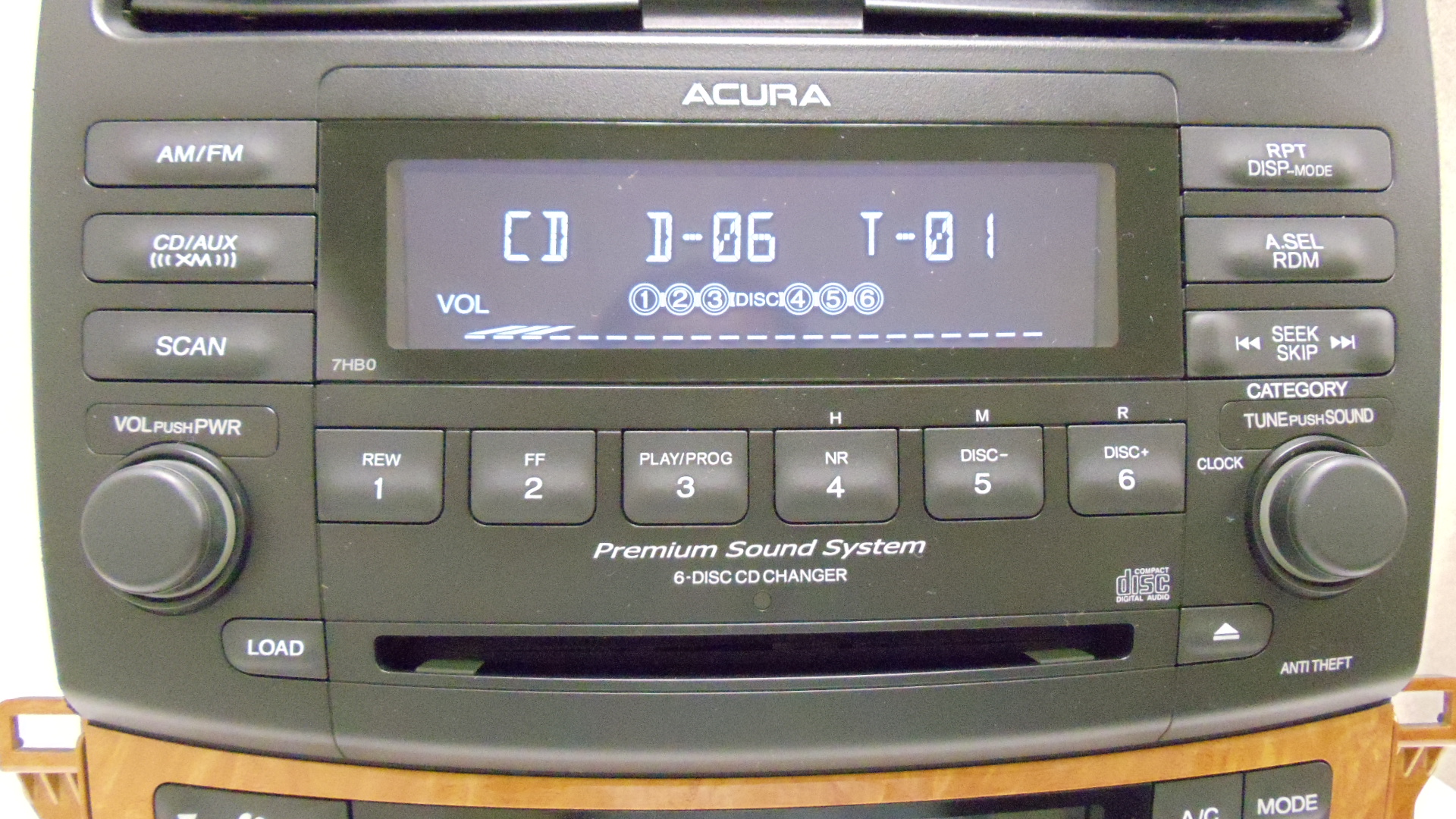 Acura TSX XM Radio Stereo 6 Disc Changer CD Player Climate Temp Control 7HB0